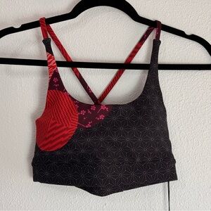 WEAR IT TO HEART XS BLACK RED SPORT BRA ATHLETIC YOGA NWT #65